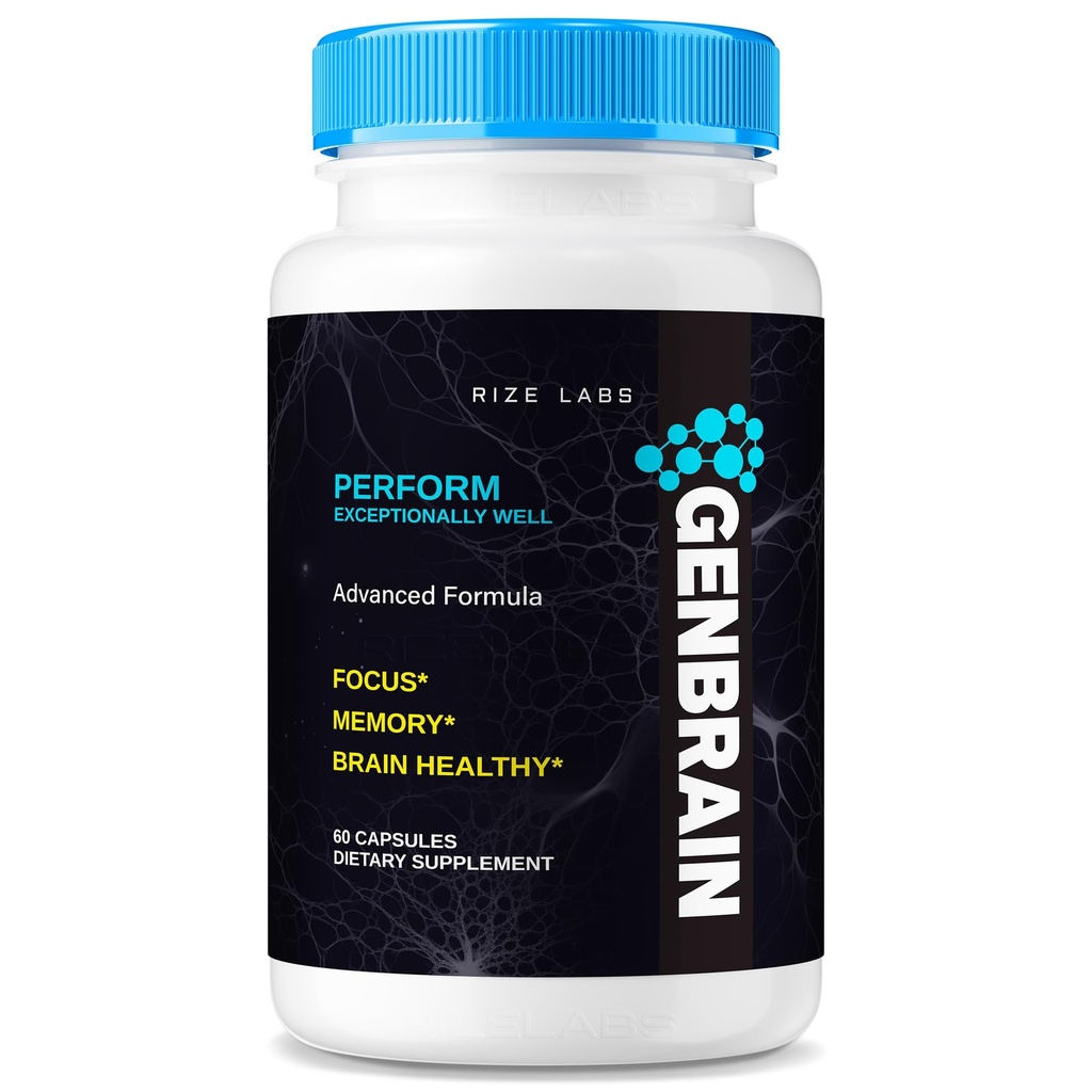 rize laboratorier GenBrain Memory Supplement, ekstra styrke Brain Support Kapsler, Advanced Complex, Pure All- Natural Pills (60 Kapsler)