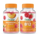 Lifeable Magnesium 85mg + vitamin B12, Gummies Bundle - Great Tasting, Vitamin Supplement, Gluten fri, GMO fri, Chewable Gummy