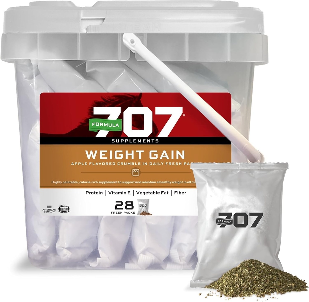 Formel 707 Vægt Gain Equine supplement, Daglig Fresh Packs, 28 dages forsyning - Paleant, Calorie- Rich Nutritional Support til Hard- to- Hold og senior heste