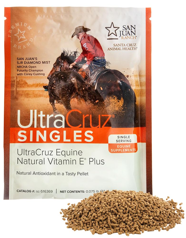 UltraCruz - sc- 516417 Equine Natural Vitamin E Plus supplement til heste, 60 enkeltsenge, pellet (30 dages forsyning)