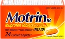 Motrin IB, Ibuprofen 200 mg tabletter til feber, muskelache, hovedpine og rygsmerter, 24 Ct