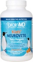 BrainMD Dr. Amen Kids 'NeuroVite, Orange Flavor - 120 Penguin-formede tyggebånd - Multivitamin & Mineral supplement - fremmer sund udvikling og vækst - Gluten Free - 60 Serveringer