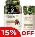 PlantFusion Complete Vegan Protein Powder and Collagen Bundle - Keto, Gluten Free, Soy Free, Non- Dairy, No Sugar, Non- GMO