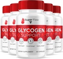 (5 Pack) Super Flow SuperFlow Glycogen Support Capsules, Super Flow Advanced Glycogen Health and Blood Wellness Support Supplement, SuperFlow Maksimum Strength Glyco Formel Supplement (300 Kapsler)