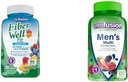 Vitafusion Fiber Well Fit Gummies Supplement, 90 Count (Packaging May Vary) & Adult Gummy Vitamins for Men, Berry Flavored Daily Multivitamins for Men with Vitamins A