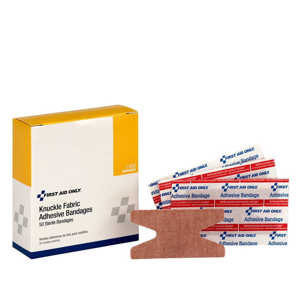 Førstehjælp kun 1-850 Knuckle Bandages, Heavy Woven Stof Adhesive Bandages, 50 Greve