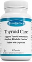 EuroMedica Thyreoideapleje - immunsundheds- og energistøtteformel - Nutritional Supplement med jod til thyreoideatilskud - Wellness Supplement med L- Tyrosin - 60 kapsler
