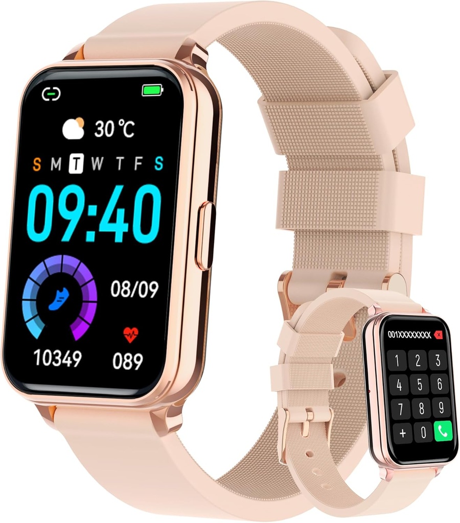 Smart Watch Fitness Tracker Make / Svarkald til kvinder Mænd med hjertefrekvens blod ilt søvn skærm Sports Modes Step Calorie Counter IP68 Vandtæt til Android telefoner og iPhone
