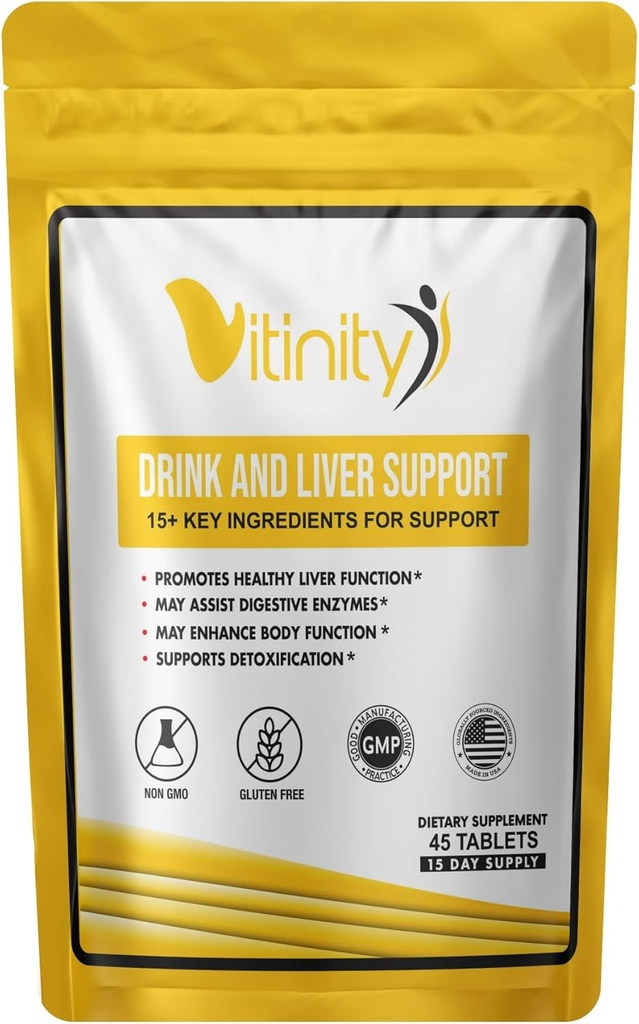 Anti Drink Support - 15 + Key Ingredients for Craving Support, Lever Health, Kudzu, Milk Thistle, Holy Basil, DHM, All Natural Cleanse, Gradual Reduction, Nutrient Replenisher Tablets (15 dage)