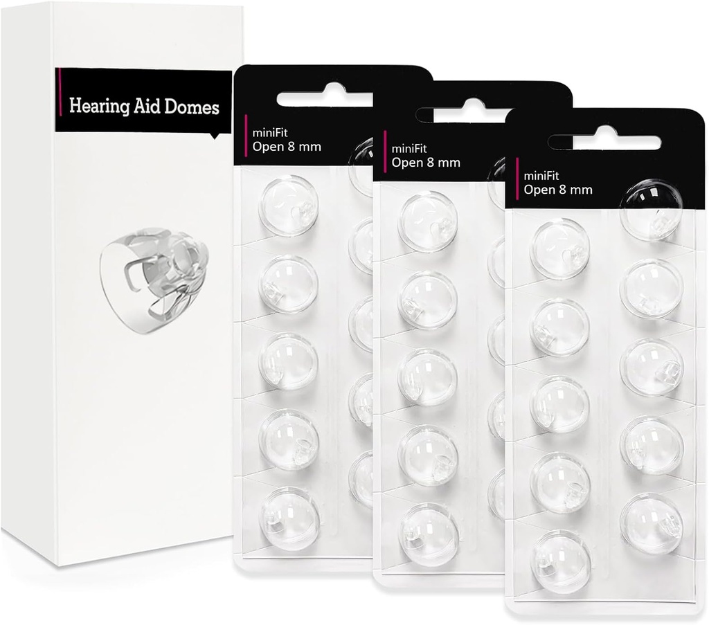 Åbne 8mm- Hørestøtte Domer for Oticon Minifit, Oticon Hørehjælp Forsyninger, Erstatninger Dele Universal Oticon Domer for Hørehjælp Rengøring Kits (30 stk)