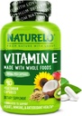 NATURELO E-vitamin - 180 mg (300 IE) af naturlige blandede tocopheroler fra økologiske hele fødevarer - supplement til sund hud, hår, negle, immunforsvar og øjensundhed - ikke-GMO, sojafri - 90 Vegankapsler