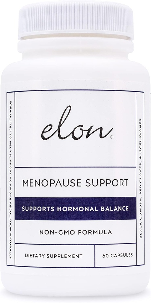 Elon menopause supplement for kvinder menopause relief for varme flush, Mood Swings & Sleep Problemer, Non- GMO østrogen supplement for kvinder w / Black Cohosh & Dong Quai (60 kapsler)