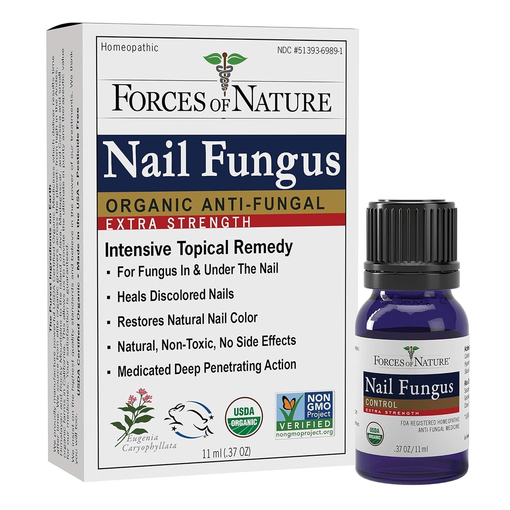 Naturens Toenail Nail Svampebehandling Ekstra Styrke, Organiske svampegendannelse Udseende af Toenails og Fingernegle, Homøopatisk medicin til Cracked, Tør og beskadigede Nails, 11ml (0,37 fl oz)