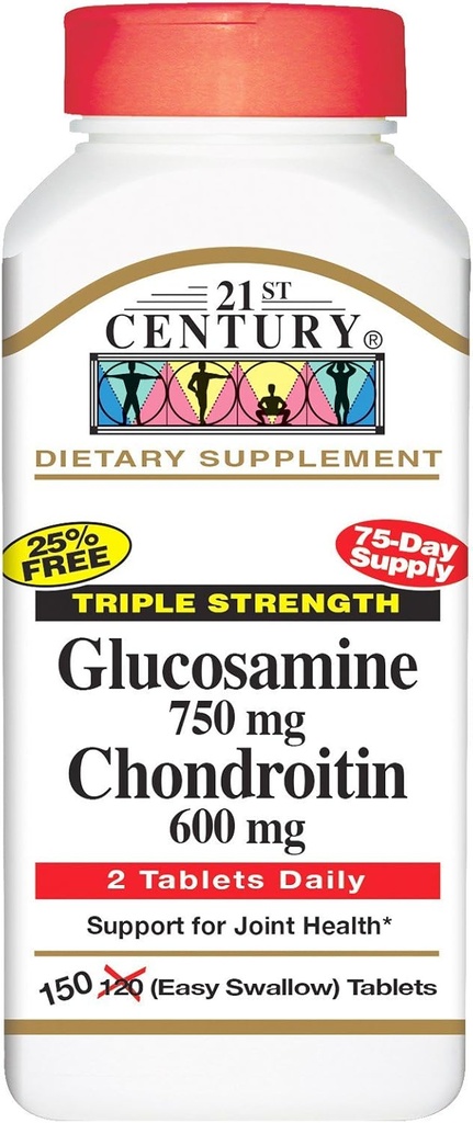 21St Century Triple Strength Glucosamin And Chondroitin - 150 tabletter