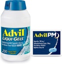 Advil Liqui- Gels Pain Reliever og Fever Reducer, Smertemedicin for voksne med Ibuprofen 200 mg for hovedpine, Backache, menstruationssmerter og fælles smertelindring - 200 kapsler, Advil PM Ibuprofen - 2 Ct