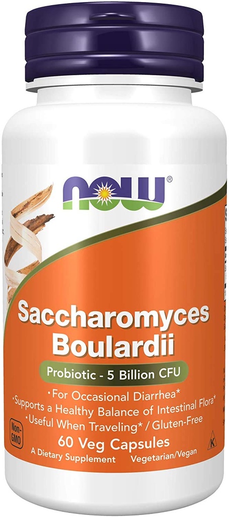 Nu fødevarer Saccharomyces Boulardii Veg kapsler, 120 Greve