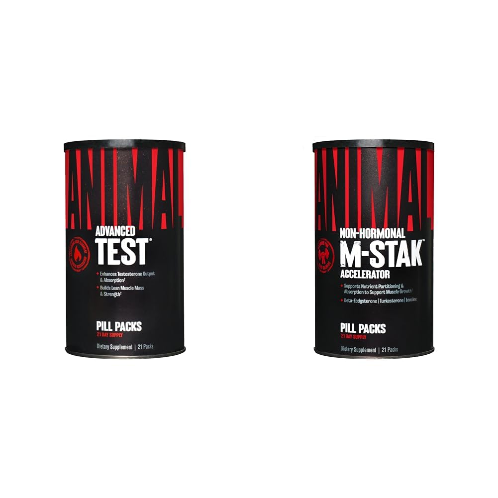 Animal Test Testosteron Booster 21 dag cyklus & M- Stak Hard Gainer Muscle Building Stack 21 Tæl
