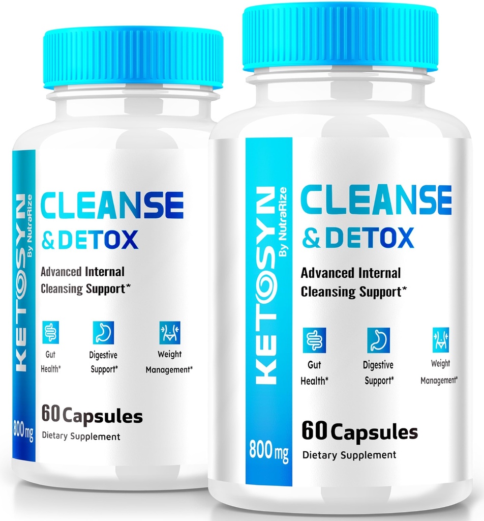 (2 Pack) Ketosyn Cleanse & Detox kapsler, Ketosyn piller til avanceret vægttab, maksimal styrke Keto Blend Support Supplement, Keto Syd Intern Cleansing Pastillas Anmeldelser (120 Kapsler)