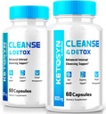 (2 Pack) Ketosyn Cleanse & Detox kapsler, Ketosyn piller til avanceret vægttab, maksimal styrke Keto Blend Support Supplement, Keto Syd Intern Cleansing Pastillas Anmeldelser (120 Kapsler)