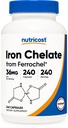Nutricost Chelated Iron, As Ferrochel, 36 mg, 240 kapsler