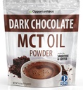 Opportuniteas MCT Oil Powder, Keto Creamer til kaffe, Drinks & Smoothies, Low Carb Keto Friendly, Boost Energy & Mental Focus, Supplement til Ketogen Diet, Gluten Free & Non- GMO, Dark Chocolate 6 oz