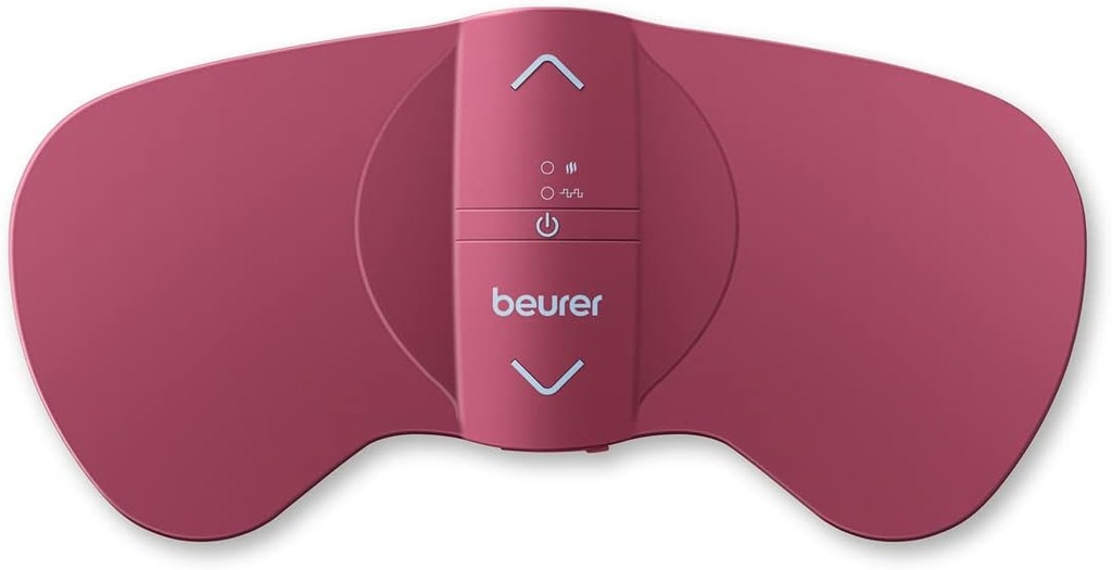 Beurer EM50 TENS Unit and Heating Pad - Portable Period Cramps Pain Relief, Rechargeable, Auto Shut-Off, 15 TENS Levels, Fast Heating, for Drug-Free Menstrual or Lower Back Pain Relief