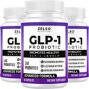 ZELSO (3 Pack) GLP-1 Probiotisk med Akkermansia Muciniphila - Gut Health Support med GLP 1 Live Probiotika, 500M CFU Multi- Strain Probiotic + Prebiotic, GLP1 naturligt Plus - 90 Kapsler