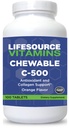 LifeSource Vitamin C 500 mg - 100 tyggetabletter - Amazing Orange Flavor - Sødet w / Stevia