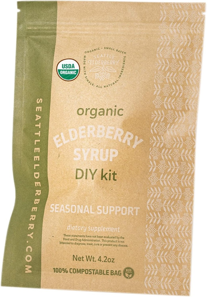 Sæsonstøtte gør det selv Kit - gøre lækker, Gluten- Free Herbal Supplement Syrup med Potent Allergi Fordele, Indeholder kun økologiske ingredienser Lavet i små batches i USA - 4oz