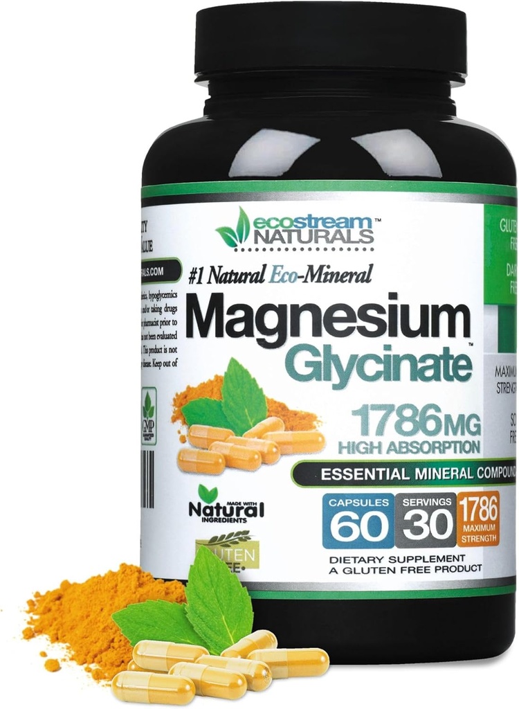 Magnesium Glycinat 1786mg - Essential Mineral Compound - High Absorption - Gluten Free