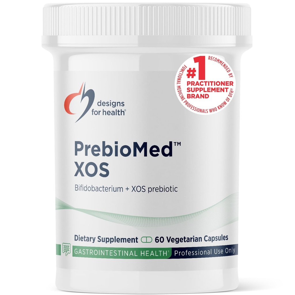 Design for sundhed PrebioMed XOS - Prebiotic + Probiotic Blend med 10 Millioner CFU Bifidobacteria - Voksen Probiotic supplement til støtte fordøjelse + sund Gut (60 kapsler)