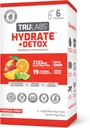 TRULABS Hydrate + Detox - Tropical Punch. Sugar Free Electrolytes Hydration Pacets. Hver servering indeholder 1422 mg elektrolyter & 19 vitaminer & mineraler & DHM (6ct)