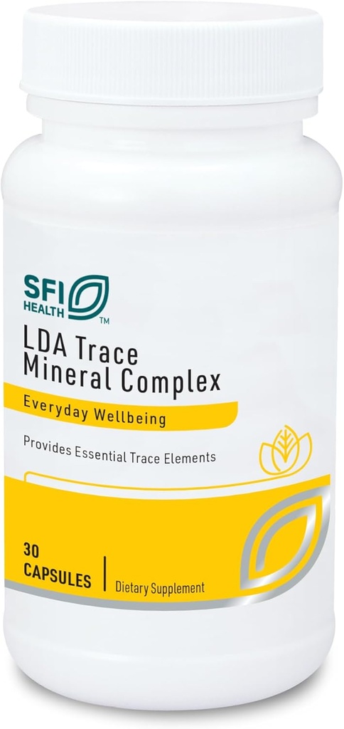 Klaire Labs SFI Health LDA Trace Mineral Complex - 11 Essential Trace Elements with TRAACS Chelated Minerals, Hypoallergic & No Iron (30 vegetariske kapsler)