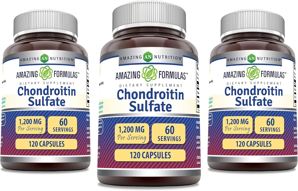 Amazing Formulas Chondroitin Sulfate 1200 mg Per Serving Supplement 124; Kapsler: 124; Non- Gmo: 124; Gluten Free
