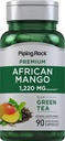 Piping Rock African Mango Seed Extract 1220 mg ttesmå 124; 90 Capsules ttesmå 124; with Green Tea ttesmå 124; Extra Strength Supplemented 124; Non- GMO, Gluten Free