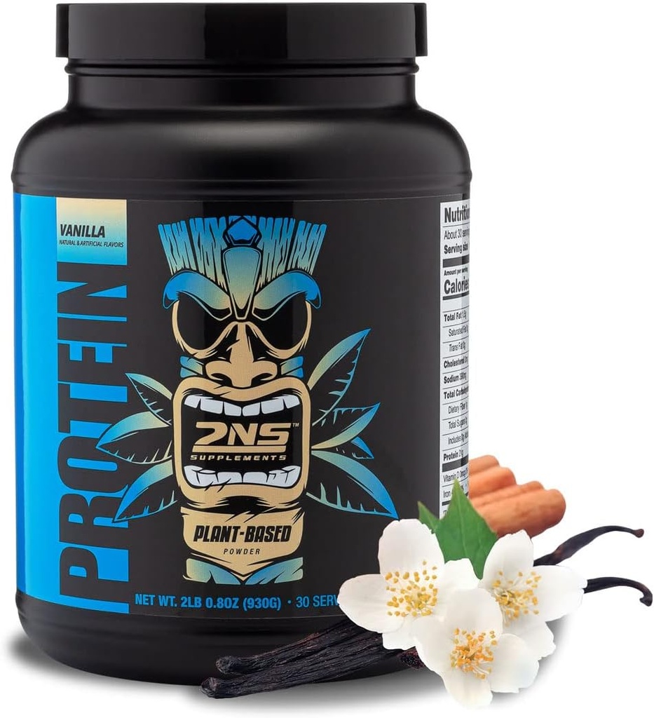 2. Nature Kosttilskud - Plant- baseret protein, Vanilla, 30 Servering, 2,2 LB - 21G Vegan Protein & EAA til støtte for muskelvækst & inddrivelse - Ingen sukkerarter Tilføjet & Lavet uden soja, gluten eller GMO 'er