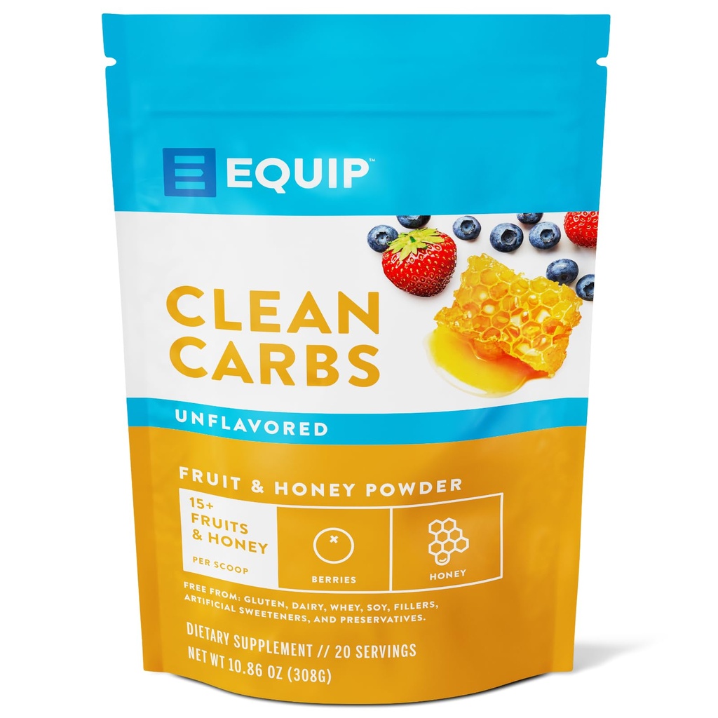 Equip fødevarer Clean Carbs ttesmå 124; 15 + Frugt og honning Superfood Powder ttesmå 124; Post Workout Recovery Powder 124; Antioxidanter, Carbohydrat Supplements 124; Immunity Support Carb Cleaner 124; 20 Serveringer, Unflavored