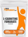 Bulkaddiments.com L- Carnitin Fumarate Powder - Carnitin Supplement, Sport Nutrition, L- Carnitin 500mg - Gluten Free, 500mg per servering, Gluten Free, 1kg (2,2 lbs) (Pack of 1)