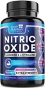 Extra Strength Nitroxide Booster 3000mg - 3X L- Araginin AKG & HCI + L- Citrullin Malate - Bedste Muskeltilskud Nitropin Supplement - Natural Energy, Heart Health Support Flasket USA - 60 Kapsler