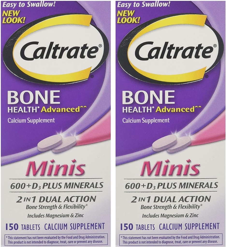 Caltrate Minis + Minerals Størrelse 150ct Caltrate Minis + Minerals, 150 Greve (pakke med 2)