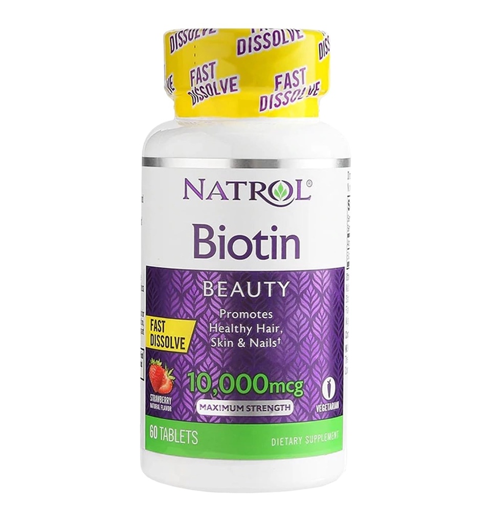 Biotin 10,000mcg Fast Dissoltion, 60 Greve (pakning med 4)