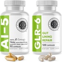 Intestinal Fortitude AI- 5 & GLR- 6 fordøjelsestilskud Bundle w / Glutamin, gurkemeje, Curcumin for Gut Health Capsule Supplement & Support fordøjelsessundhed, non-GMO, Dairy Free - 30-Day Supply
