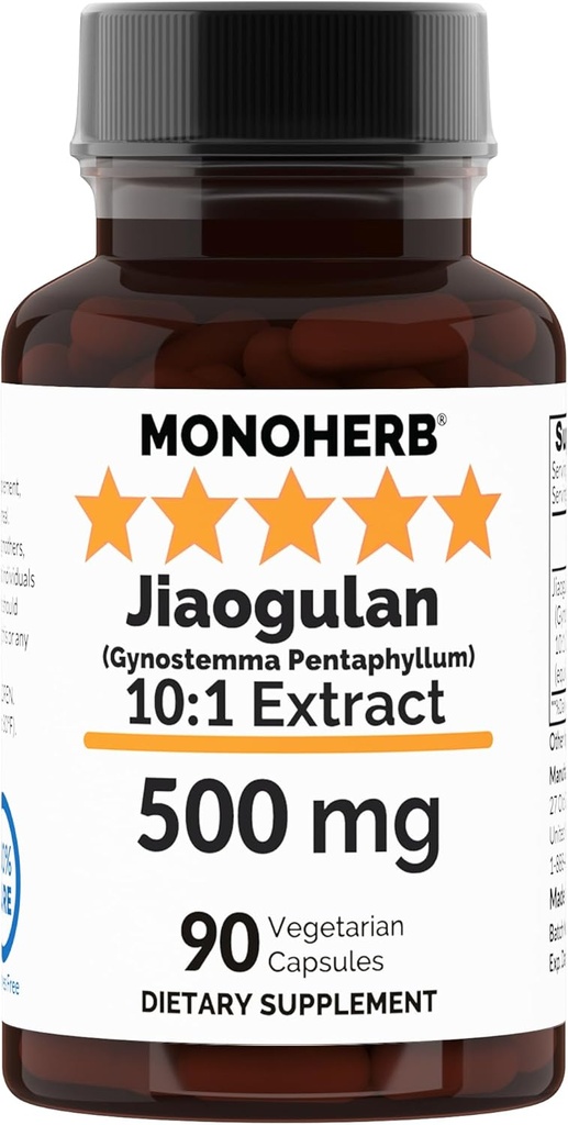 Jiaogulan Extract 500 mg - 90 Veg Kapsler - Gynostemma Pentaphyllum - 90 Servering