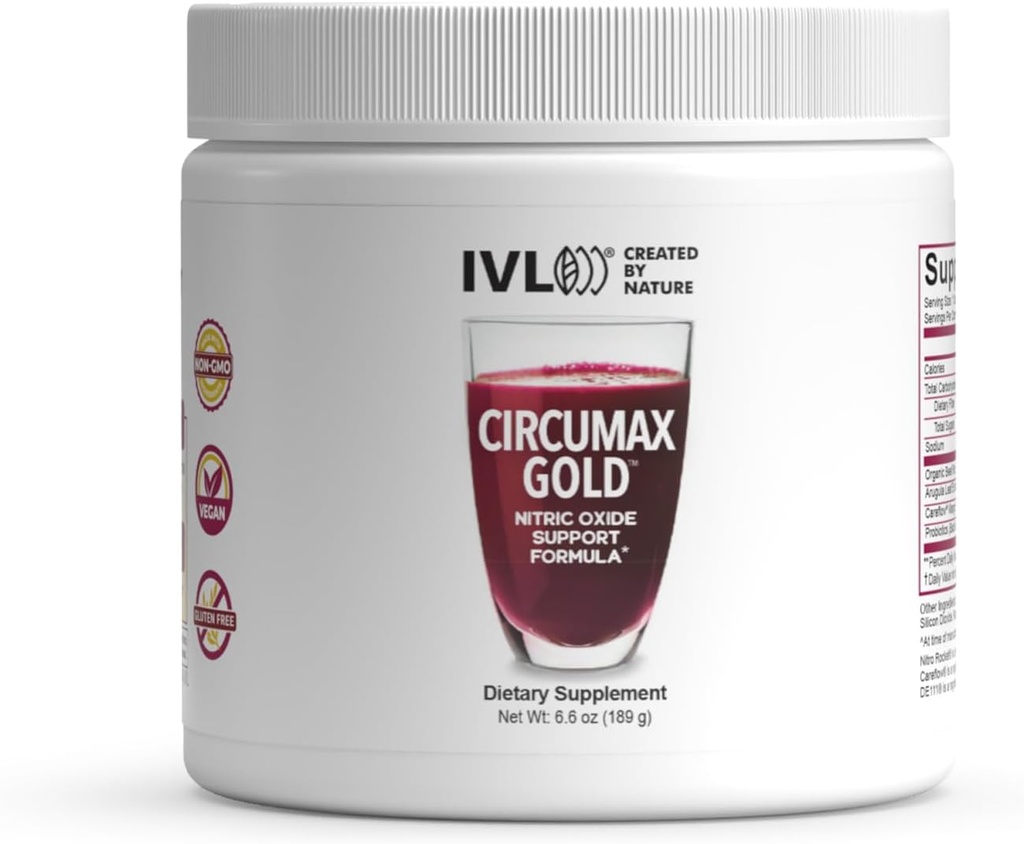 IVL - CircuMax Gold - nitrogenoxid supplement pulver Boost - Økologiske Beets - Carrefow Mango Powder og Nitro Rocket (6.70 oz - 30 Servere)