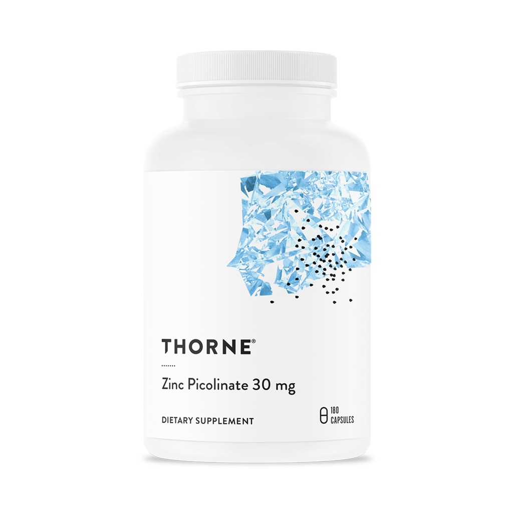 THORNE - Zink Picolinat 30 mg - Well- Absorberet Zink supplement til vækst og immunfunktion * - 180 kapsler