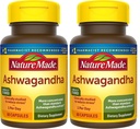 Nature Made Ashwagandha Kapsler 125mg til Stress Support, 60 Kapsler, 60 Day Supply (pakke med 2)