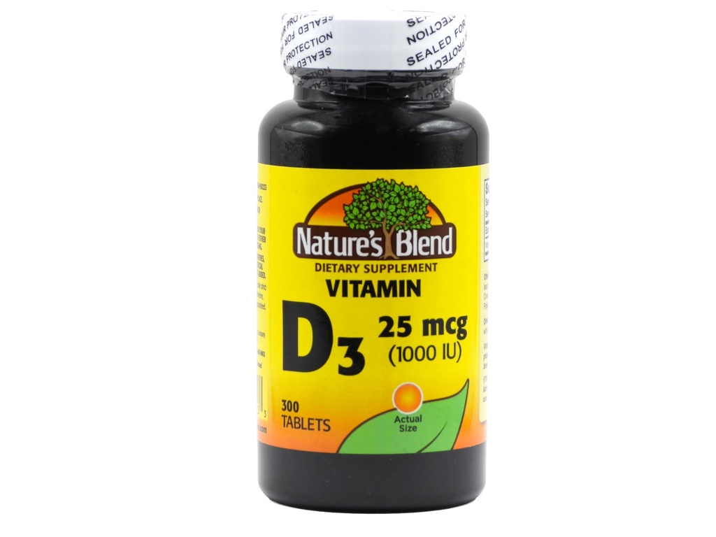 Nature 's Blend Vitamin D3 1000 IE 300 tabletter