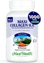Maxi Health Marine Collagen Pills – 1000 mg Type 1 Collagen for Women & Men with Hyaluronic Acid Supplement for Joint & Skin Support – Unflavored, Clean Kosher Capsules (90 Maxicaps)