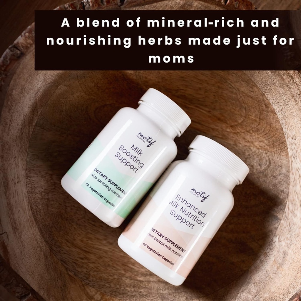 Motif Medical Milk Boosting Support Amning Supplement - Amning Support til ammende mødre w / Vitaminer - Amning Kosttilskud til at øge mælkeforsyningen - Sygepleje supplement (60 kapsler)