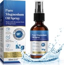 Magnesium Oil 60ML, Pure Magnesium Oil Spray til Feet, Body 2.02 Fl.Oz